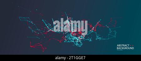 Abstract polygonal vector science background with connecting dots and lines. Stock Vector