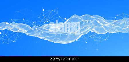 Abstract polygonal vector science background with connecting dots and lines. Stock Vector