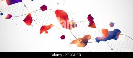 DNA molecules science template, abstract background. Vector illustration. Stock Vector
