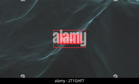 Wireframe landscape background. Futuristic vector illustration. Stock Vector