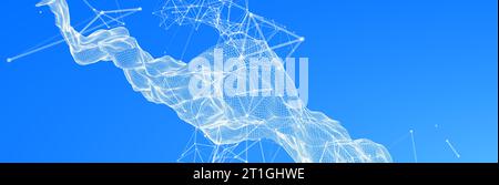 Abstract polygonal vector science background with connecting dots and lines. Stock Vector