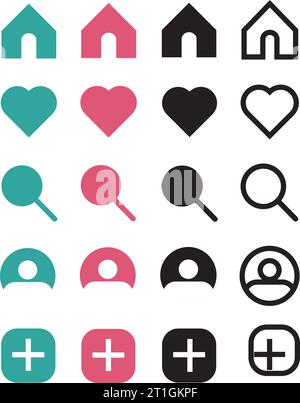 instagram set of icon vector Stock Vector