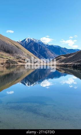 Alpine Lake Kirkpatrick in the hills near Queenstown Stock Photo