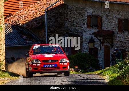 Ambert, France. 13th Oct, 2023. 130 SANGAYRAC Anthony, POUGET Bastien, Citroën SAXO F213, action during the Finale de la Coupe de France des Rallyes Ambert 2023, from October 12 au 14, 2023 in Ambert, France - Photo Damien Saulnier/DPPI Credit: DPPI Media/Alamy Live News Stock Photo