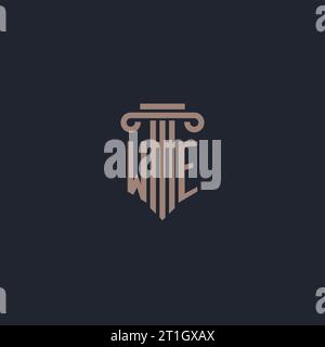 WE initial logo monogram with pillar style design for law firm and justice company Stock Vector
