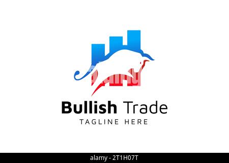 Bull chart bar statistic logo vector icon template Stock Vector