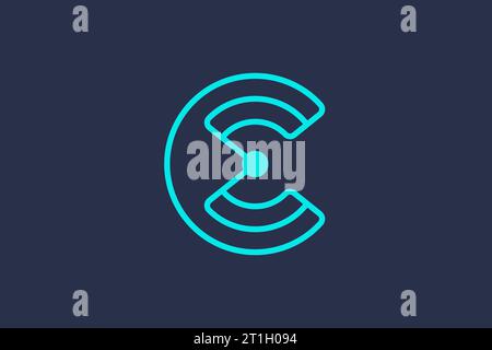 Letter C connect icon logo design template Stock Vector
