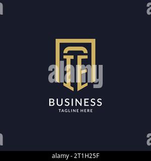 IE logo initial with geometric shield shape design style vector graphic Stock Vector