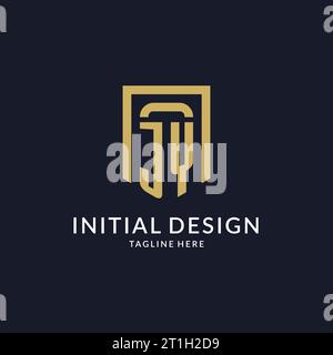 JY logo initial with shield shape design style vector graphic Stock ...