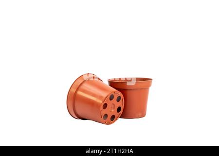 Plant pots isolated on white background Stock Photo