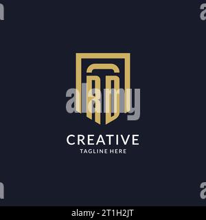 RD logo initial with geometric shield shape design style vector graphic Stock Vector