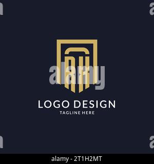 RX logo initial with geometric shield shape design style vector graphic Stock Vector