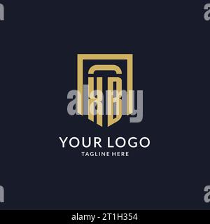 XB logo initial with geometric shield shape design style vector graphic Stock Vector