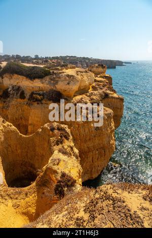 Beautiful coastline in summer at Praia da Coelha, Algarve, Albufeira. Portugal Stock Photo