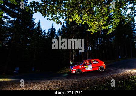 Ambert, France. 13th Oct, 2023. 130 SANGAYRAC Anthony, POUGET Bastien, Citroën SAXO F213, action during the Finale de la Coupe de France des Rallyes Ambert 2023, from October 12 au 14, 2023 in Ambert, France - Photo Damien Saulnier/DPPI Credit: DPPI Media/Alamy Live News Stock Photo