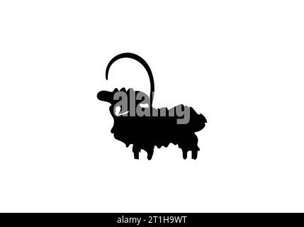 minimal style Angora Goat icon illustration design Stock Vector