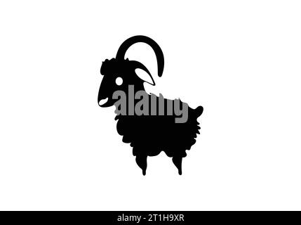 minimal style Angora Goat icon illustration design Stock Vector