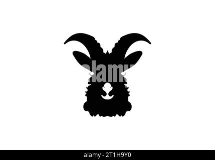 minimal style Angora Goat icon illustration design Stock Vector