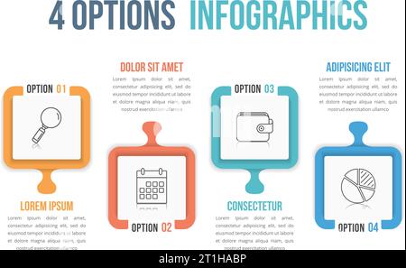 infographics - four steps with puzzle pieces Stock Vector Image & Art ...