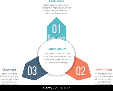 Circle infographics template with three elements, can be used as steps, options, process diagram, vector eps10 illustration Stock Vector