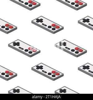 Gamepad pattern in isometry. Vector Stock Vector