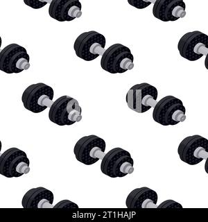 Isometric pattern of dumbbells. Vector Stock Vector