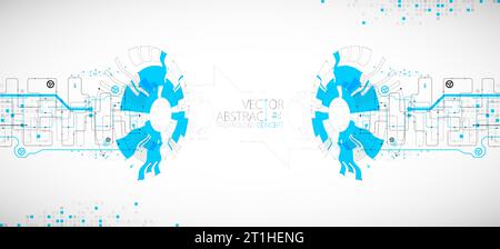 Abstract technology concept. High computer color background. Vector illustration Stock Vector