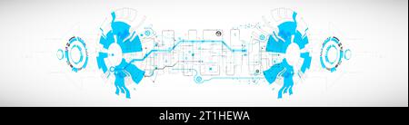 Abstract technology concept. High computer color background. Vector illustration Stock Vector