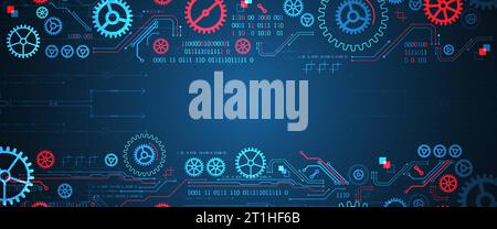 Abstract technology concept. Background with various cogwheels. Vector illustration. Stock Vector