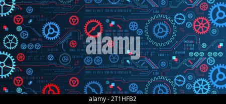 Abstract technology concept. Background with various cogwheels. Vector illustration. Stock Vector