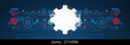 Abstract technology concept. Background with various cogwheels. Vector illustration. Stock Vector