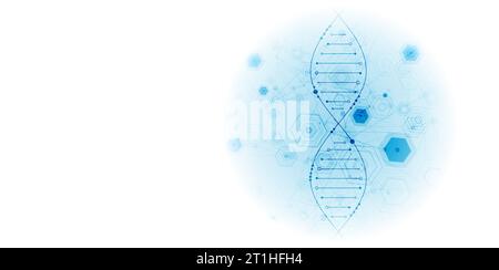 Science template, abstract background with a DNA molecules. Vector illustration. Stock Vector