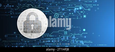Cyber security or network protection.  System privacy. Stock Vector