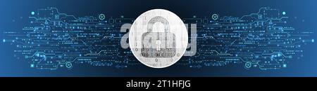 Cyber security or network protection.  System privacy. Stock Vector