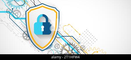 Protection concept. Protect mechanism, system privacy. Stock Vector