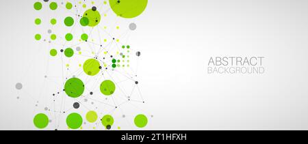 Modern geometrical circle abstract background. Dotted texture template. Geometric pattern in halftone style with plexus effect. Stock Vector