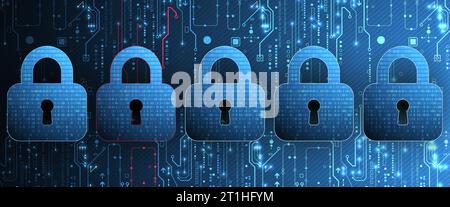 Cyber security or network protection.  System privacy. Stock Vector