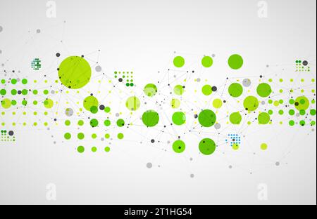 Modern geometrical circle abstract background. Dotted texture template. Geometric pattern in halftone style with plexus effect. Stock Vector