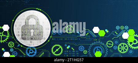 Cyber security or network protection.  System privacy. Stock Vector