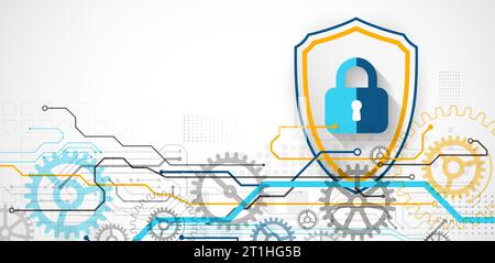 Protection concept. Protect mechanism, system privacy. Stock Vector