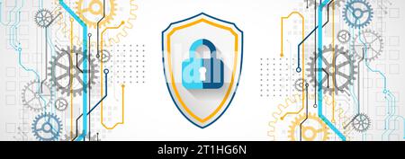 Protection concept. Protect mechanism, system privacy. Stock Vector