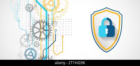 Protection concept. Protect mechanism, system privacy. Stock Vector