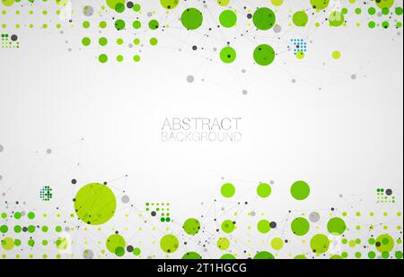 Modern geometrical circle abstract background. Dotted texture template. Geometric pattern in halftone style with plexus effect. Stock Vector