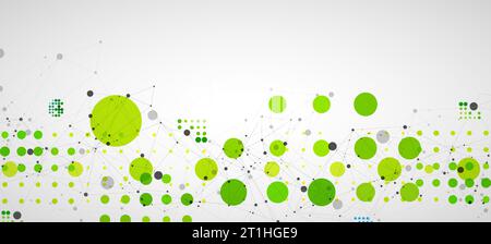 Modern geometrical circle abstract background. Dotted texture template. Geometric pattern in halftone style with plexus effect. Stock Vector