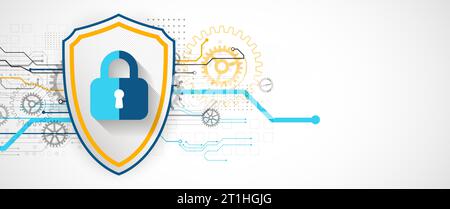 Protection concept. Protect mechanism, system privacy. Stock Vector