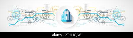 Protection concept. Protect mechanism, system privacy. Stock Vector
