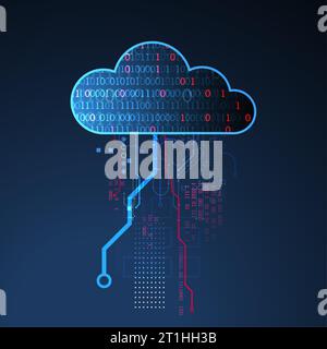 Cloud storage technology. Integrated digital web concept background. Stock Vector