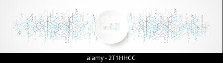 Vector illustration. Digital  binary technology and engineering background. Stock Vector