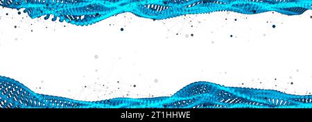 Abstract vector background. Particles dynamic flow with plexus effect. Stock Vector
