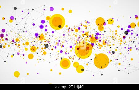 Modern geometrical circle abstract background. Dotted texture template. Geometric pattern in halftone style with plexus effect. Stock Vector